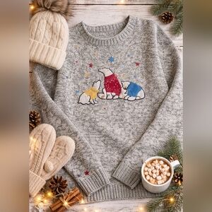 🐻❄️ Christopher & Banks Polar Bear Knit Sweater | Cozy Winter Novelty | Women’s